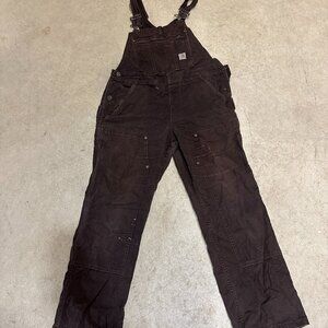Carhartt Crawford Double Front Bib Overalls Womens M Short